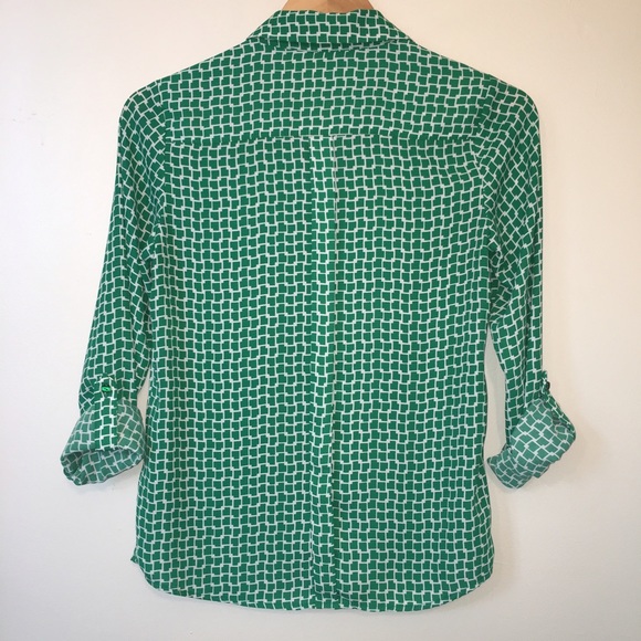The Limited green and white blouse - Picture 3 of 3